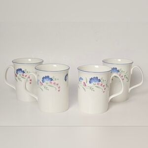 Royal Doulton Expressions Windermere Floral Mug Set – Blue & Pink (4 Pc)